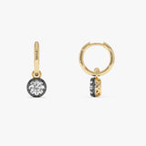 14K Gold Round Lab Grown Diamond Georgian Style Huggie Earrings - 1.55 ctw Ferko's Fine Jewelry
