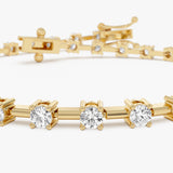 6.78 ctw 14K Gold Round Lab Grown Diamond Tennis Bracelet - 14k Gold, view 3