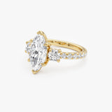 2.82 ctw 14K Gold Marquise Lab Grown Diamond Three Stone Engagement Ring Ferko's Fine Jewelry