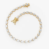 5.25 ctw 14K Gold Pear Lab Grown Diamond Tennis Bracelet - 14k Gold, view 3