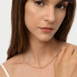 14K Gold Textured Paperclip Chain Necklace Ferkos Fine Jewelry