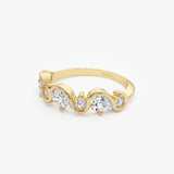 14K Gold Pear Lab Grown Diamond Wave Ring - 0.80 ctw Ferkos Fine Jewelry