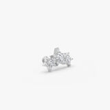0.78 ctw 14K Gold Scattered Star Lab Grown Diamond Flat Back Piercing - 14k White Gold
