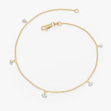 14K Gold Round Lab Grown Diamond Drilled Station Bracelet - 0.50 ctw Ferkos Fine Jewelry