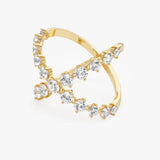 1.40 ctw 14K Gold Round Lab Grown Diamond Crossover X Ring Ferko's Fine Jewelry