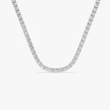 8.95 ctw 14K Round Lab Grown Diamond Classic Four Prong Tennis Necklace 14k White Gold Ferkos Fine Jewelry