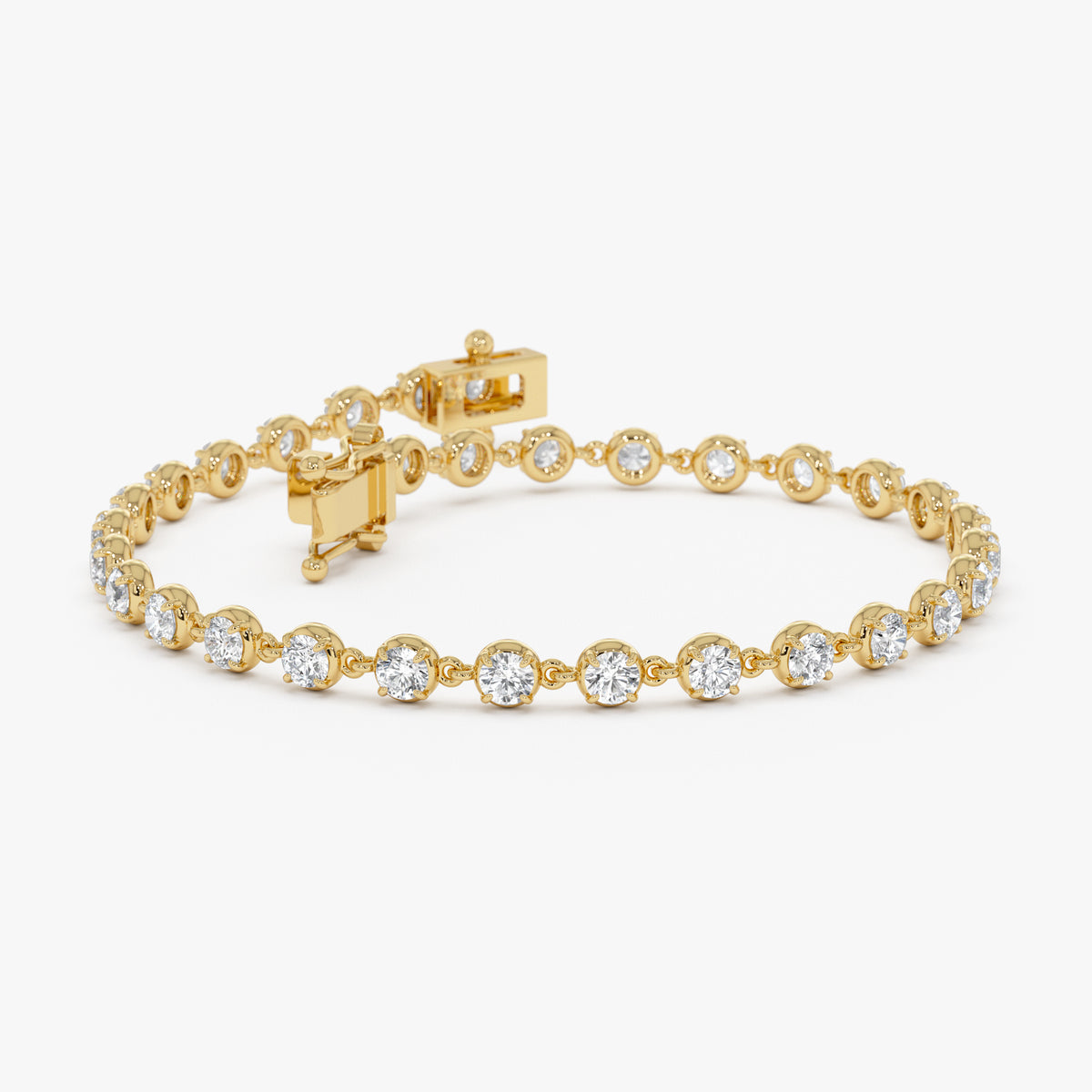 14K Gold Round Lab Grown Vintage Inspired Diamond Tennis Bracelet 14k Gold Ferkos Fine Jewelry