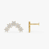 0.28 ctw 14K Gold Flower Cluster Lab Grown Diamond Climber Stud - 14k Gold
