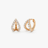 14K Gold Round Lab Grown Diamond Split Huggie Earrings - 0.58 ctw Ferkos Fine Jewelry