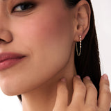 14K Gold Natural Diamond Chain Drop Earrings Ferko's Fine Jewelry