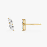 14K Double Marquise Lab Grown Diamond Cluster Studs - 0.80 ctw Ferkos Fine Jewelry