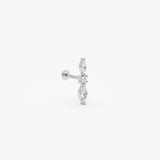 0.16 ctw 14K Gold Marquise Lab Grown Diamond Flat Back Stud - 14k White Gold