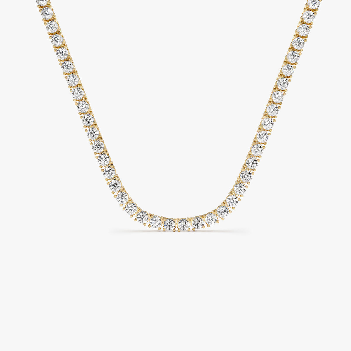 8.95 ctw 14K Round Lab Grown Diamond Classic Four Prong Tennis Necklace 14k Gold Ferkos Fine Jewelry