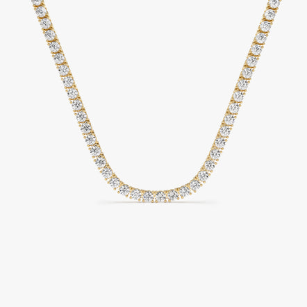 8.95 ctw 14K Round Lab Grown Diamond Classic Four Prong Tennis Necklace 14k Gold Ferkos Fine Jewelry