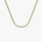 8.95 ctw 14K Round Lab Grown Diamond Classic Four Prong Tennis Necklace 14k Gold Ferkos Fine Jewelry