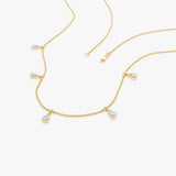 14K Gold Pear Lab Grown Diamond Five Station Necklace - 0.48 ctw Ferkos Fine Jewelry