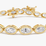 5.00 ctw 14K Gold Oval Lab Grown Diamond Bezel Tennis Bracelet - 14k Gold, view 2