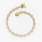 3.60 ctw 14K Gold Marquise Lab Grown Diamond Bezel Tennis Bracelet - 14k Gold, view 3