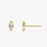 14K Marquise Shape Lab Grown Diamond Hlaf Bezel Stud Earrings - 0.32 ctw Ferko's Fine Jewelry