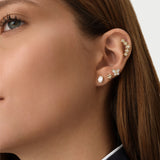 0.02 ctw 14K Gold Flower Lab Grown Diamond Internally Threaded Piercing Ferko's Fine Jewelry