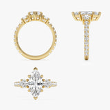 2.82 ctw 14K Gold Marquise Lab Grown Diamond Three Stone Engagement Ring Ferko's Fine Jewelry