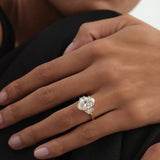 4.85 ctw 14K Gold Oval Lab Grown Diamond Three Stone Engagement Ring Ferko's Fine Jewelry