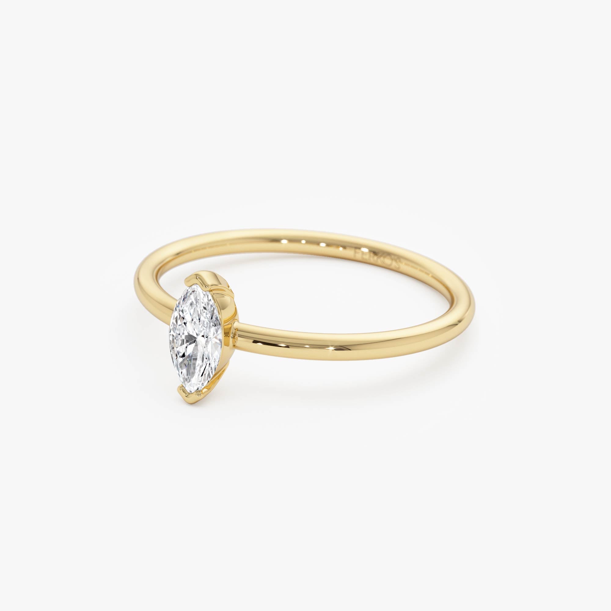 0.25 ctw 14K Gold Marquise Lab Grown Diamond Solitaire Ring Ferko's Fine Jewelry