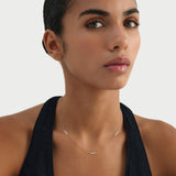 14K Gold Round Lab Grown Diamond Drilled Trio Station Necklace - 0.95 ctw Ferkos Fine Jewelry