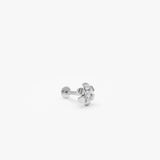 0.02 ctw 14K Gold Flower Lab Grown Diamond Internally Threaded Piercing 14k White Gold Ferko's Fine Jewelry