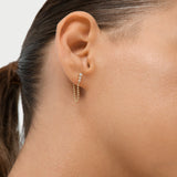 14K Gold Round Diamond Beaded Chain Drop Stud Earrings - 0.21 Ctw Ferko's Fine Jewelry