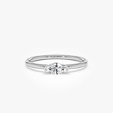0.25 ctw 14K Gold Marquise Lab Grown Diamond East West Solitaire Ring - 14k White Gold