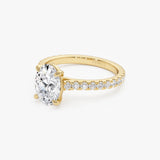 1.95 ctw 14K Gold Oval Lab Grown Diamond Pave Engagement Ring Ferkos Fine Jewelry