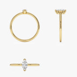 0.25 ctw 14K Gold Marquise Lab Grown Diamond Solitaire Ring - 14k Gold, view 3