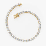 8.60 ctw 14K Gold Emerald Cut Lab Grown Diamond East West Tennis Bracelet - 14k Gold, view 2