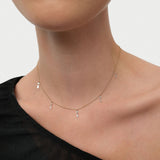 14K Baguette and Round Lab Grown Diamond Station Necklace Ferkos Fine Jewelry
