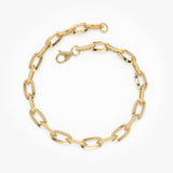 14K Gold Oval Paperclip Link Chain Bracelet Ferkos Fine Jewelry