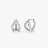 14K Gold Round Lab Grown Diamond Split Huggie Earrings - 0.58 ctw 14k White Gold Ferkos Fine Jewelry