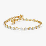 5.25 ctw 14K Gold Pear Lab Grown Diamond Tennis Bracelet - 14k Gold