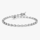 6.78 ctw 14K Gold Round Lab Grown Diamond Tennis Bracelet - 14k White Gold