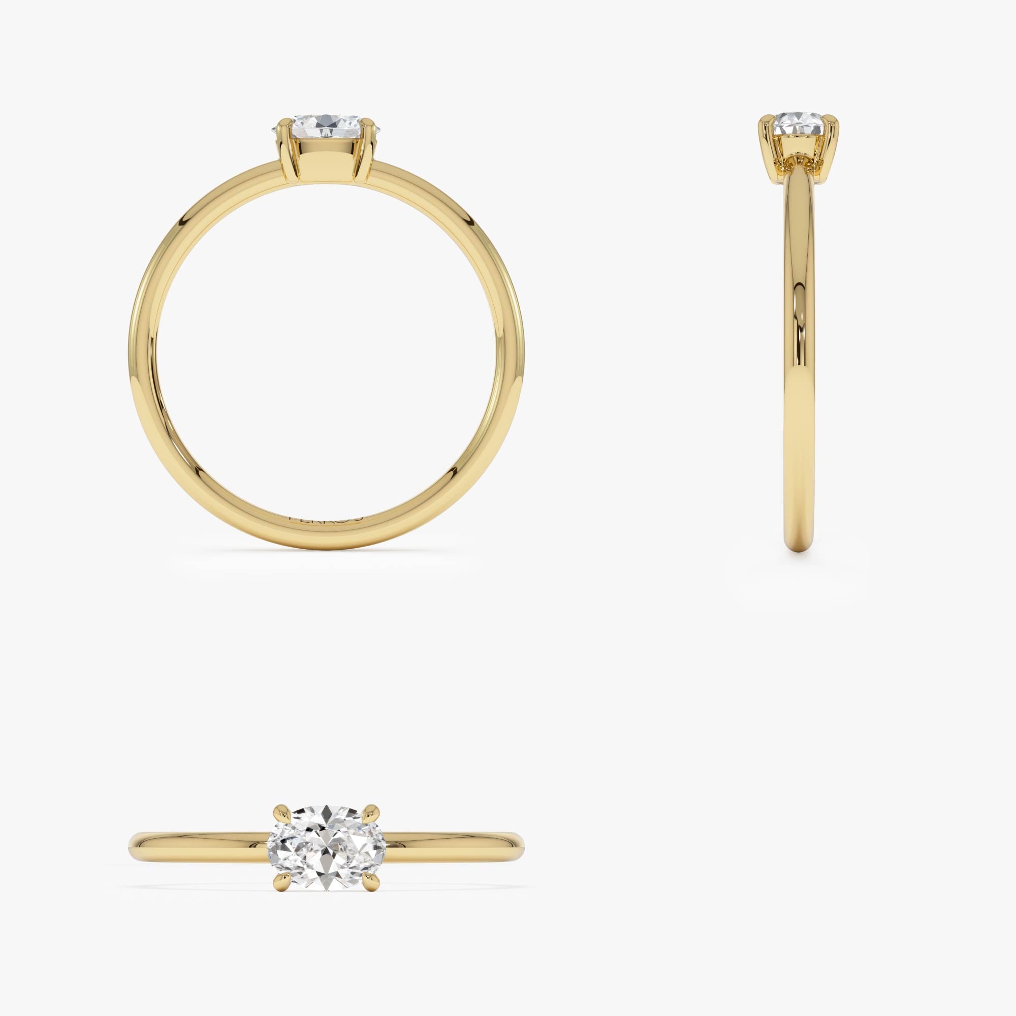 0.30 ctw 14K Gold Oval Lab Grown Diamond Solitaire Ring Ferko's Fine Jewelry