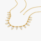 14K Gold Pear Lab Grown Diamond Beaded Chain Necklace - 1.95 ctw Ferko's Fine Jewelry
