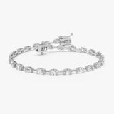6.41 ctw 14K Gold Oval Lab Grown Diamond Tennis Bracelet 14k White Gold Ferko's Fine Jewelry