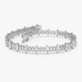 7.50 ctw 14K Gold Marquise Lab Grown Diamond Tennis Bracelet 14k White Gold Ferko's Fine Jewelry