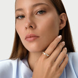 14K Gold Pear Lab Grown Diamond Wave Ring - 0.80 ctw Ferkos Fine Jewelry