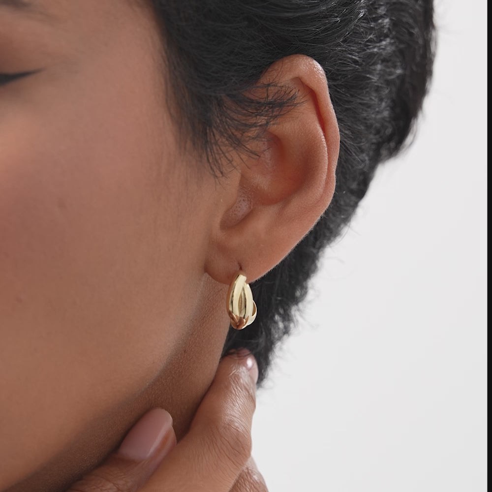 14K Gold Chunky Twisted Hoop Earrings Ferkos Fine Jewelry