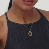 14k Gold Unique Diamond Open Circle Pendant Necklace Ferkos Fine Jewelry
