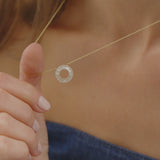 14k Baguette Diamond Circle Pendant Necklace Ferkos Fine Jewelry