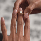 1.00 Ctw 14k Gold Oval Lab Grown Diamond S Setting Engagement Ring - Luisa Ferkos Fine Jewelry