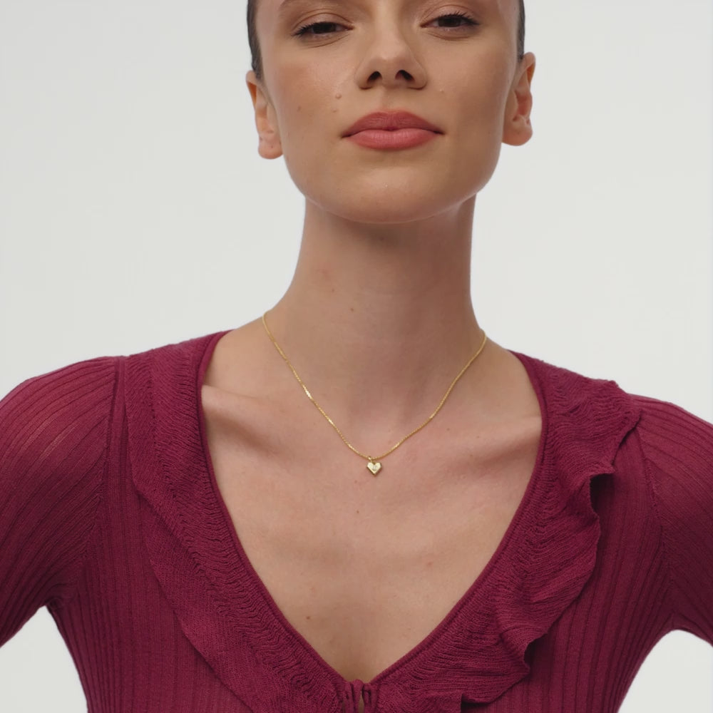 14k Bold Unique Diamond Heart Necklace Ferkos Fine Jewelry