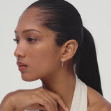 14K Gold Diamond Drop Hoop Earrings Ferkos Fine Jewelry